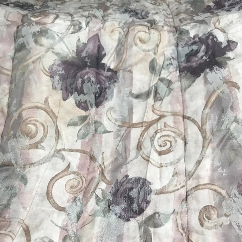 One Vintage Croscill Chambord Purple Amethyst Rose Curtain Window Valances